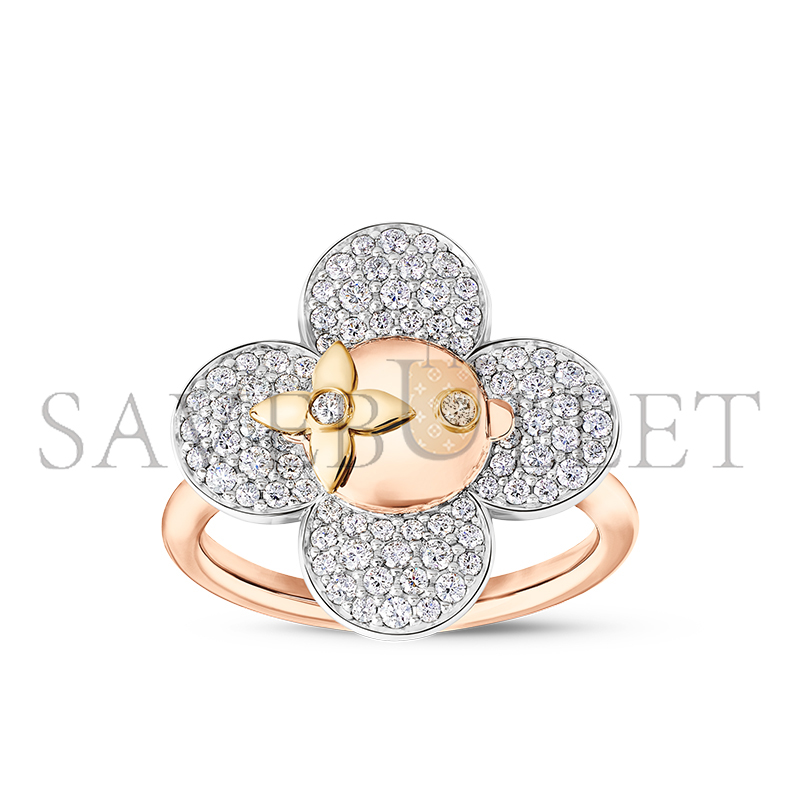 LOUIS VUITTON VIVIENNE RING, 3 GOLDS AND DIAMONDS Q0T48G